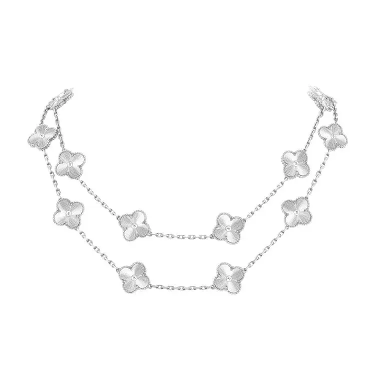 EMKOSUNG 18K Gold  Plated  20 Flowers Four Leaf Clover Necklaces for Women