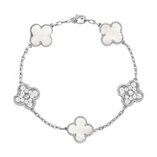 EMKOSUNG 18K Gold  Plated  Four Leaf Clover Bracelets for Women