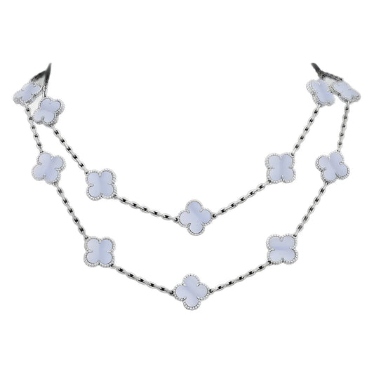 EMKOSUNG 18K Gold  Plated  20 Flowers Four Leaf Clover Necklaces for Women