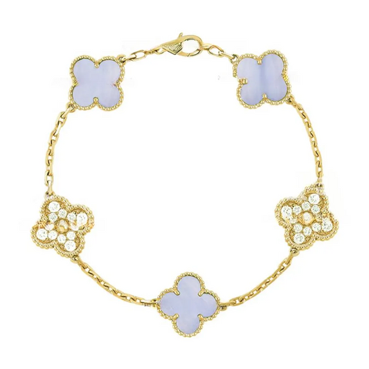 EMKOSUNG 18K Gold  Plated  Four Leaf Clover Bracelets for Women