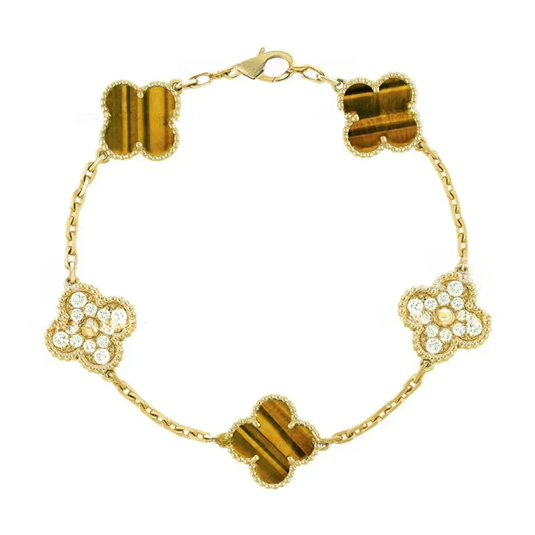 EMKOSUNG 18K Gold  Plated  Four Leaf Clover Bracelets for Women