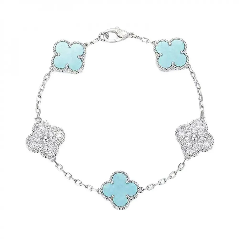 EMKOSUNG 18K Gold  Plated  Four Leaf Clover Bracelets for Women