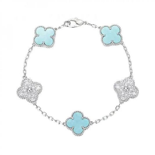 EMKOSUNG 18K Gold  Plated  Four Leaf Clover Bracelets for Women