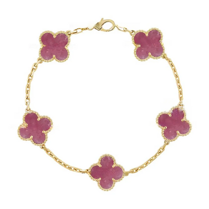EMKOSUNG 18K Gold  Plated  Four Leaf Clover Bracelets for Women