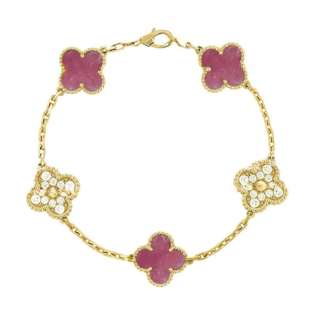 EMKOSUNG 18K Gold  Plated  Four Leaf Clover Bracelets for Women