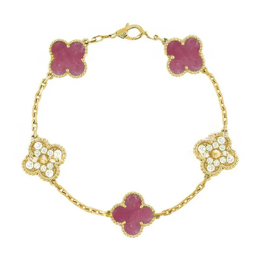 EMKOSUNG 18K Gold  Plated  Four Leaf Clover Bracelets for Women