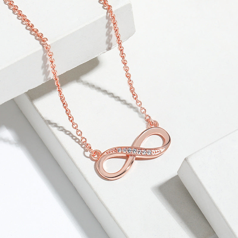 EMKOSUNG 18K Gold Plated Light Luxury Fashion Lucky 8 Necklaces for Women