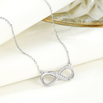 EMKOSUNG 18K Gold Plated Light Luxury Fashion Lucky 8 Necklaces for Women