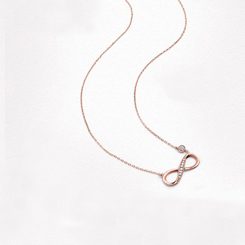 EMKOSUNG 18K Gold Plated Light Luxury Fashion Lucky 8 Necklaces for Women