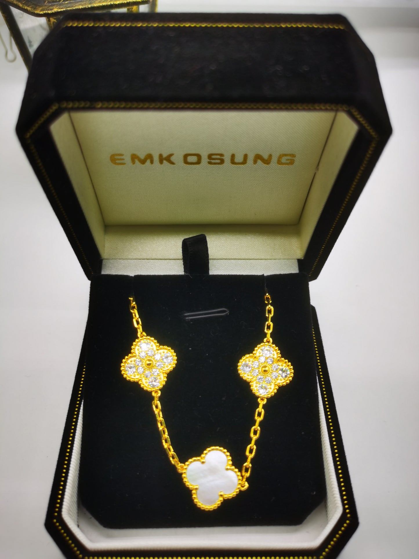 EMKOSUNG 18K Gold  Plated  Four Leaf Clover Bracelets for Women