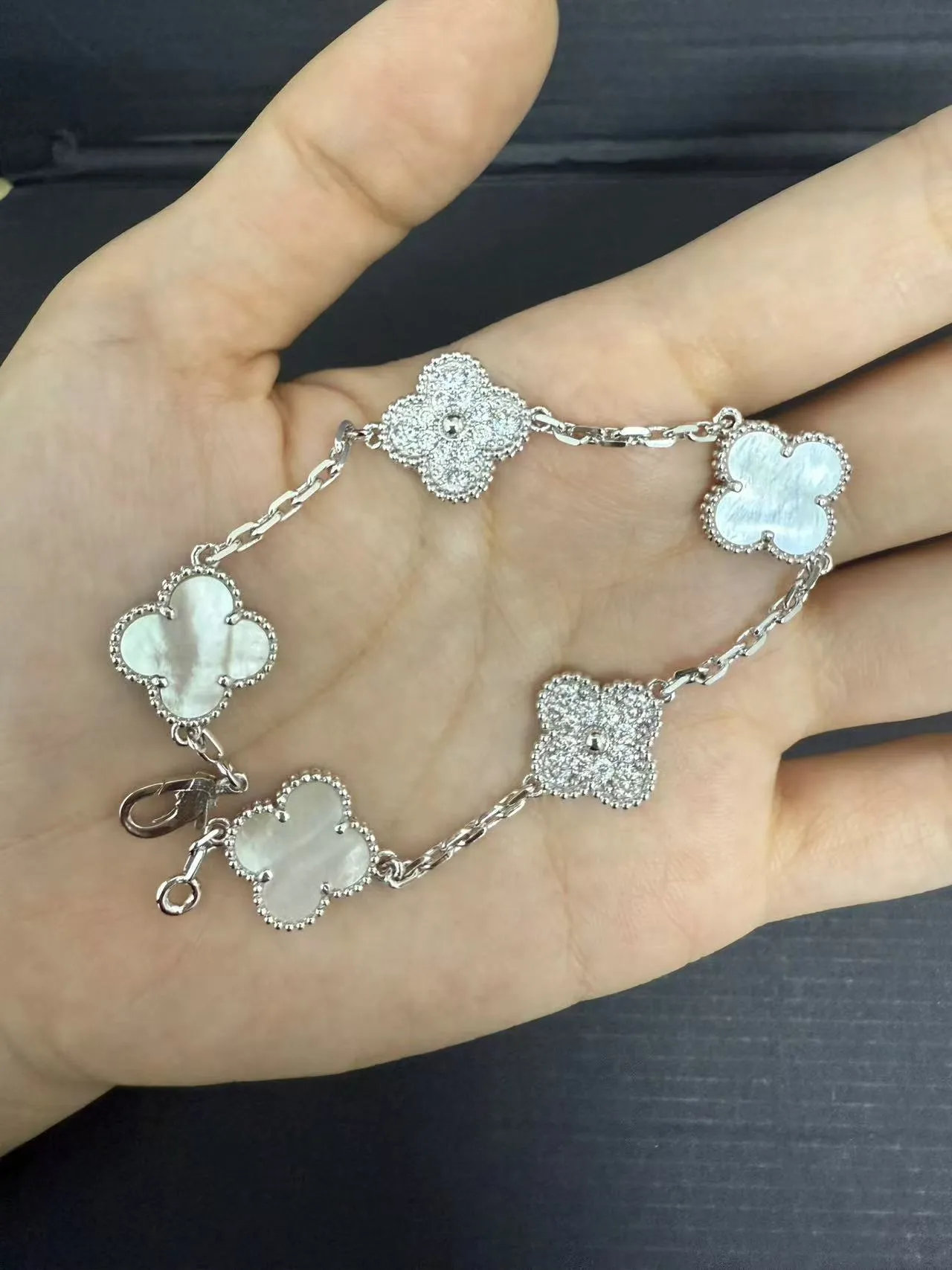 EMKOSUNG 18K Gold  Plated  Four Leaf Clover Bracelets for Women