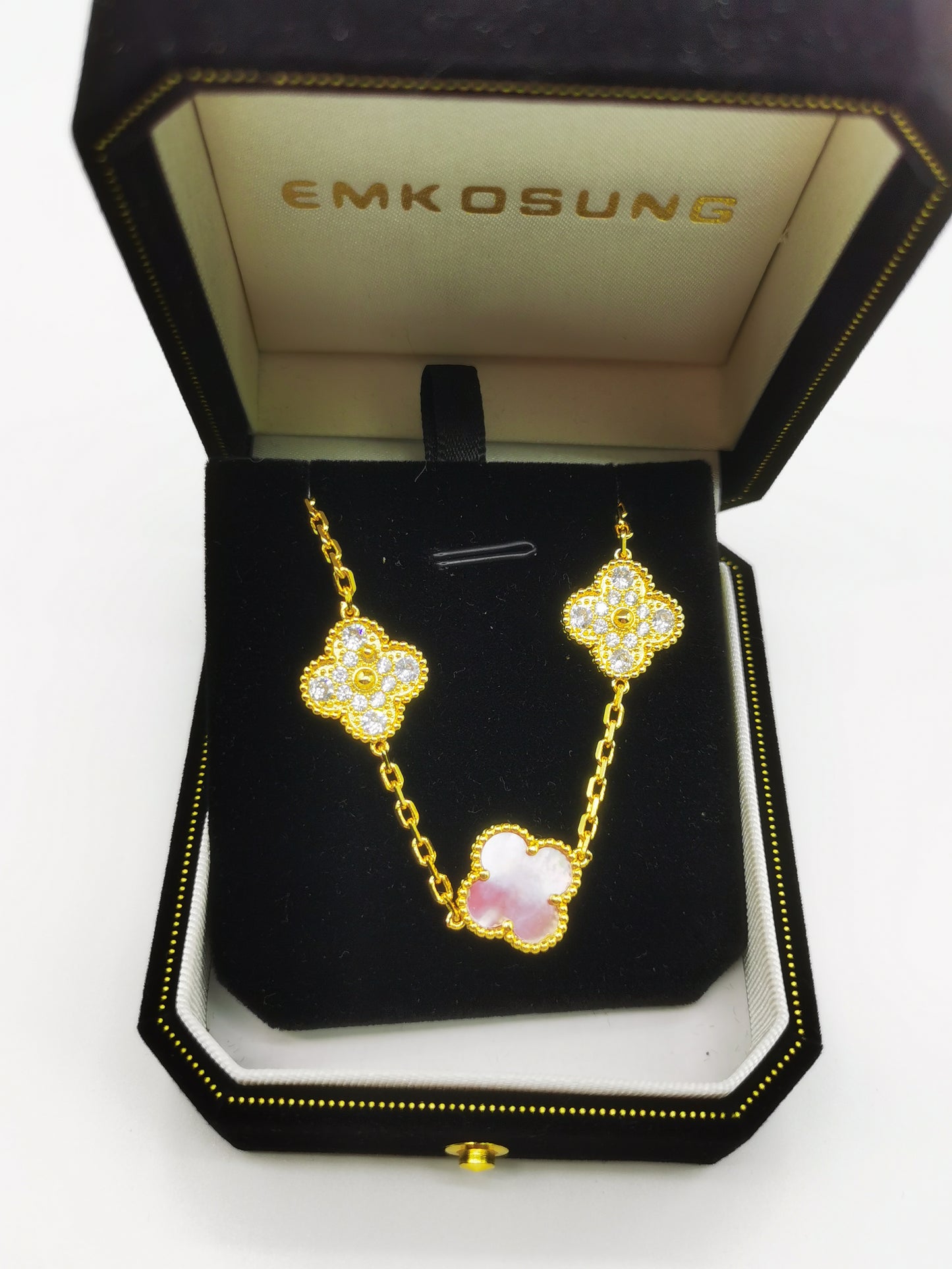 EMKOSUNG 18K Gold  Plated  Four Leaf Clover Bracelets for Women