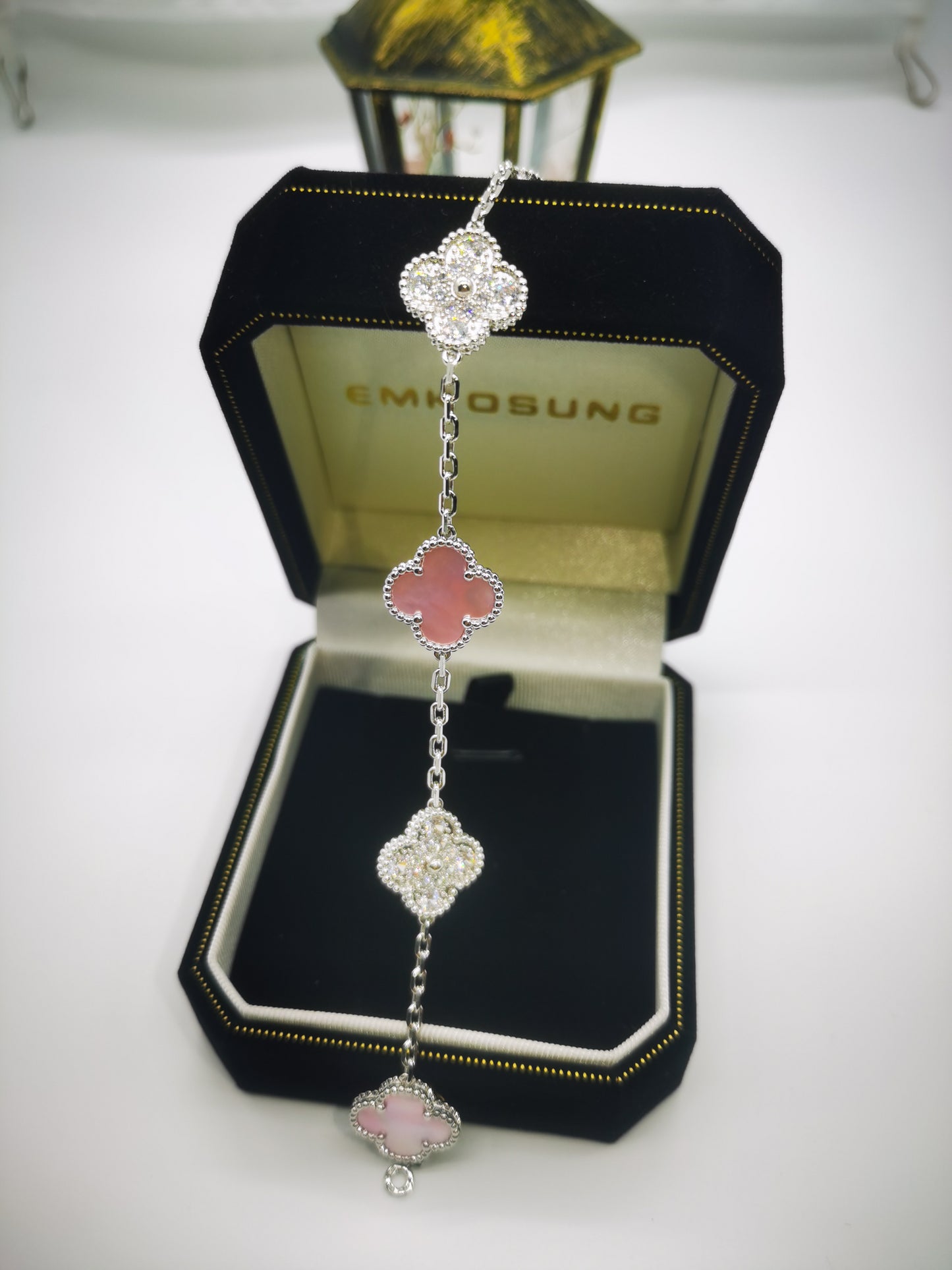 EMKOSUNG 18K Gold  Plated  Four Leaf Clover Bracelets for Women