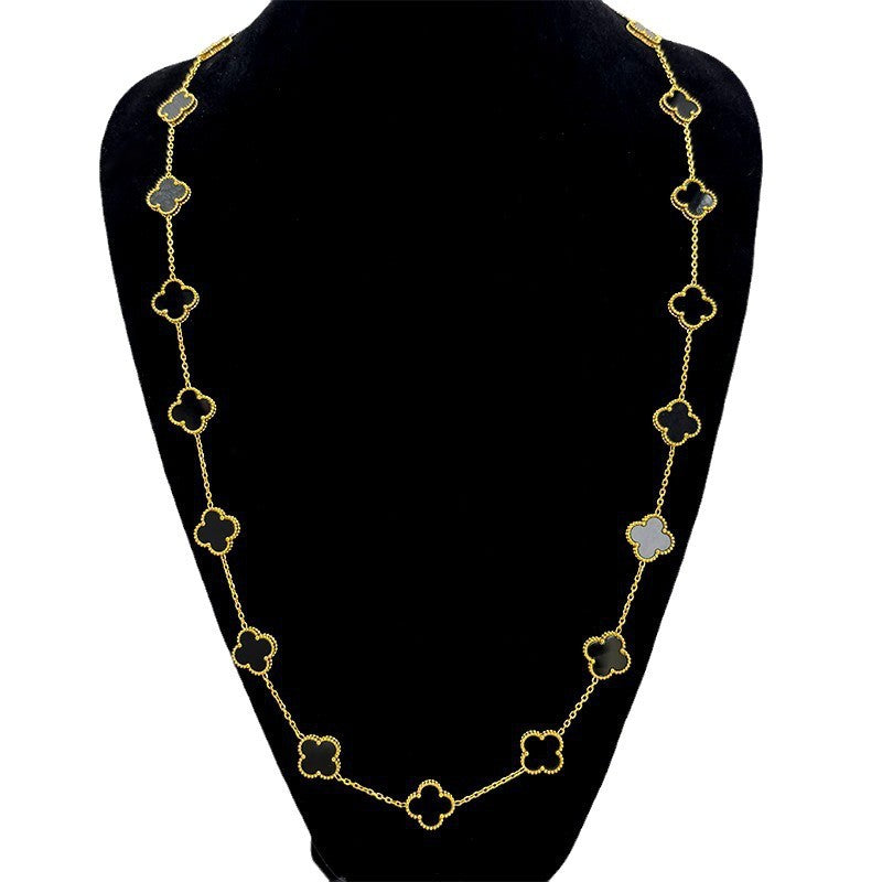 EMKOSUNG 18K Gold  Plated  20 Flowers Four Leaf Clover Necklaces for Women