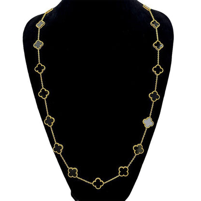 EMKOSUNG 18K Gold  Plated  20 Flowers Four Leaf Clover Necklaces for Women