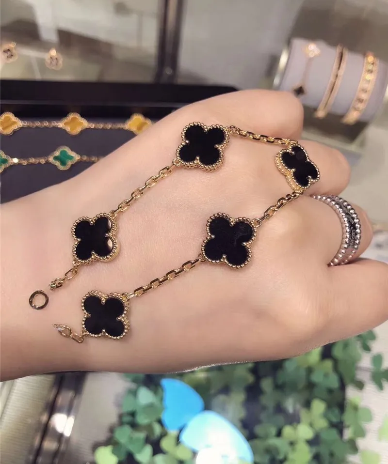 EMKOSUNG 18K Gold  Plated  Four Leaf Clover Bracelets for Women