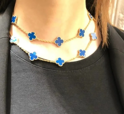 EMKOSUNG 18K Gold  Plated  20 Flowers Four Leaf Clover Necklaces for Women