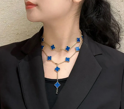 EMKOSUNG 18K Gold  Plated  20 Flowers Four Leaf Clover Necklaces for Women