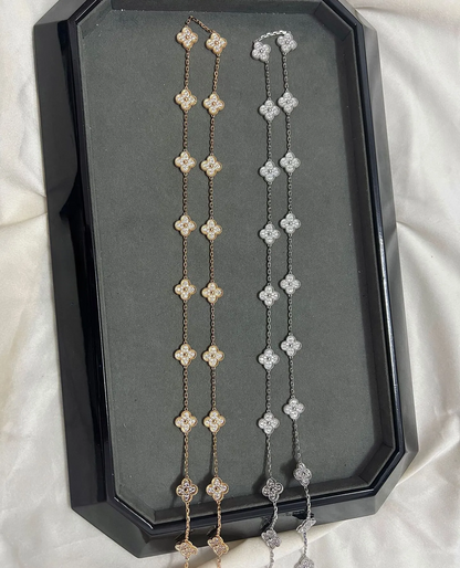 EMKOSUNG 18K Gold  Plated  20 Flowers Four Leaf Clover Necklaces for Women