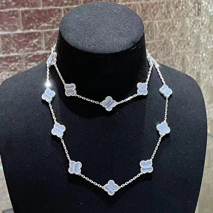 EMKOSUNG 18K Gold  Plated  20 Flowers Four Leaf Clover Necklaces for Women