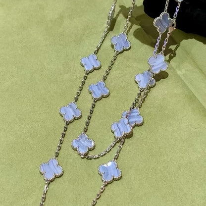 EMKOSUNG 18K Gold  Plated  20 Flowers Four Leaf Clover Necklaces for Women