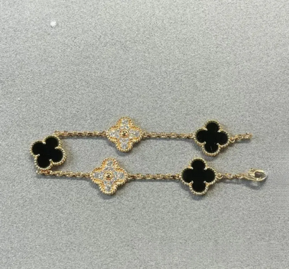 EMKOSUNG 18K Gold  Plated  Four Leaf Clover Bracelets for Women