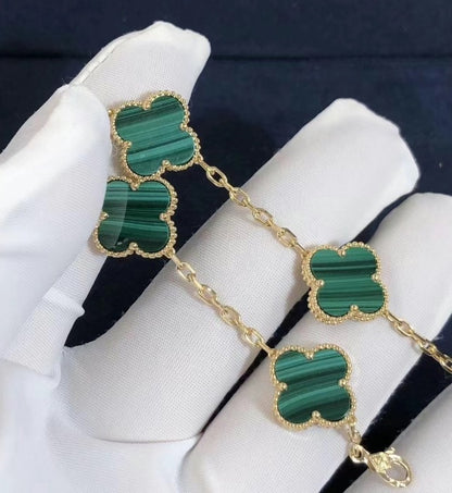 EMKOSUNG 18K Gold  Plated  Four Leaf Clover Bracelets for Women