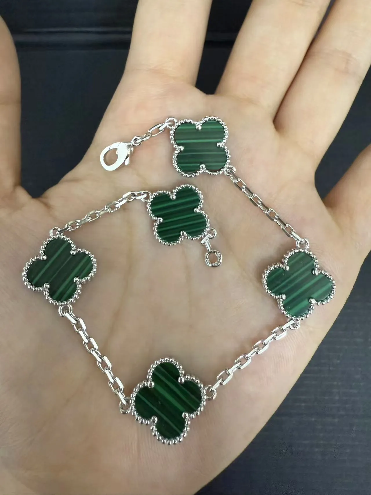 EMKOSUNG 18K Gold  Plated  Four Leaf Clover Bracelets for Women