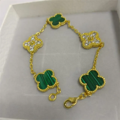 EMKOSUNG 18K Gold  Plated  Four Leaf Clover Bracelets for Women