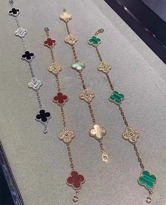 EMKOSUNG 18K Gold  Plated  Four Leaf Clover Bracelets for Women