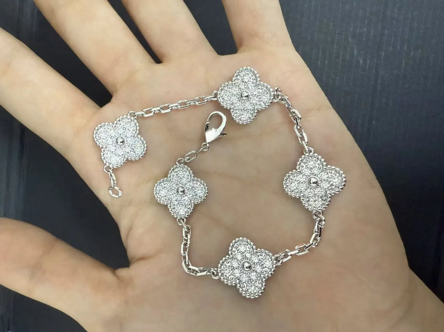 EMKOSUNG 18K Gold  Plated  Four Leaf Clover Bracelets for Women