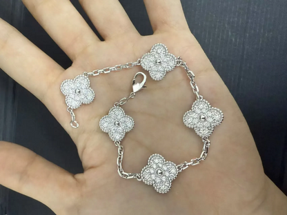 EMKOSUNG 18K Gold  Plated  Four Leaf Clover Bracelets for Women