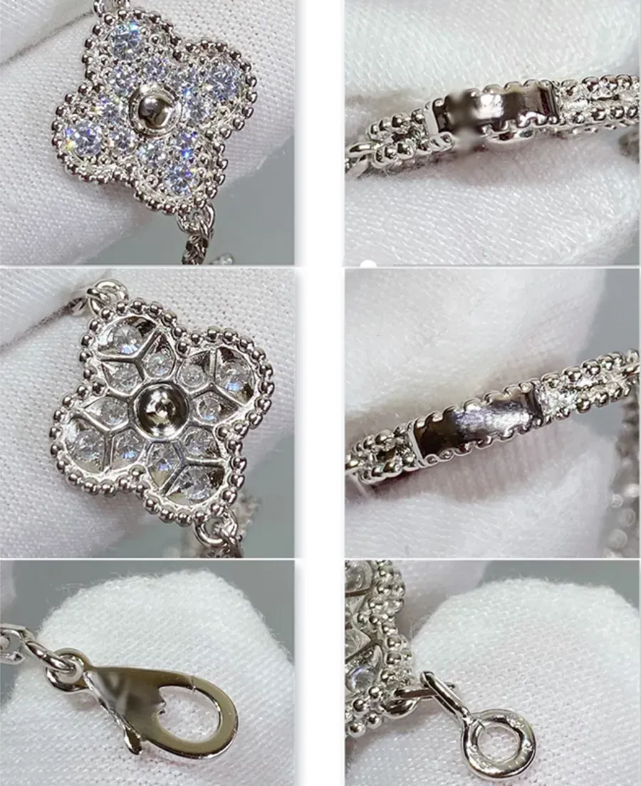 EMKOSUNG 18K Gold  Plated  Four Leaf Clover Bracelets for Women