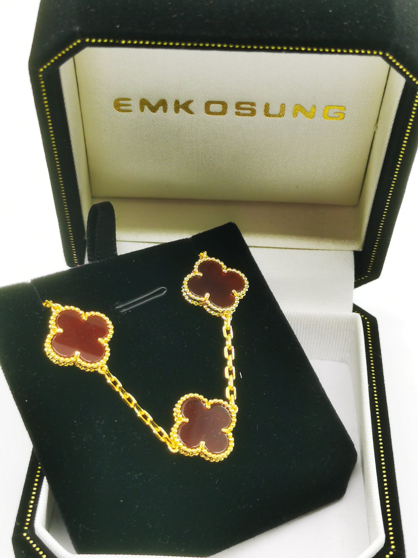 EMKOSUNG 18K Gold  Plated  Four Leaf Clover Bracelets for Women