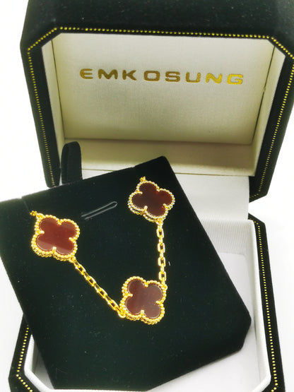 EMKOSUNG 18K Gold  Plated  Four Leaf Clover Bracelets for Women