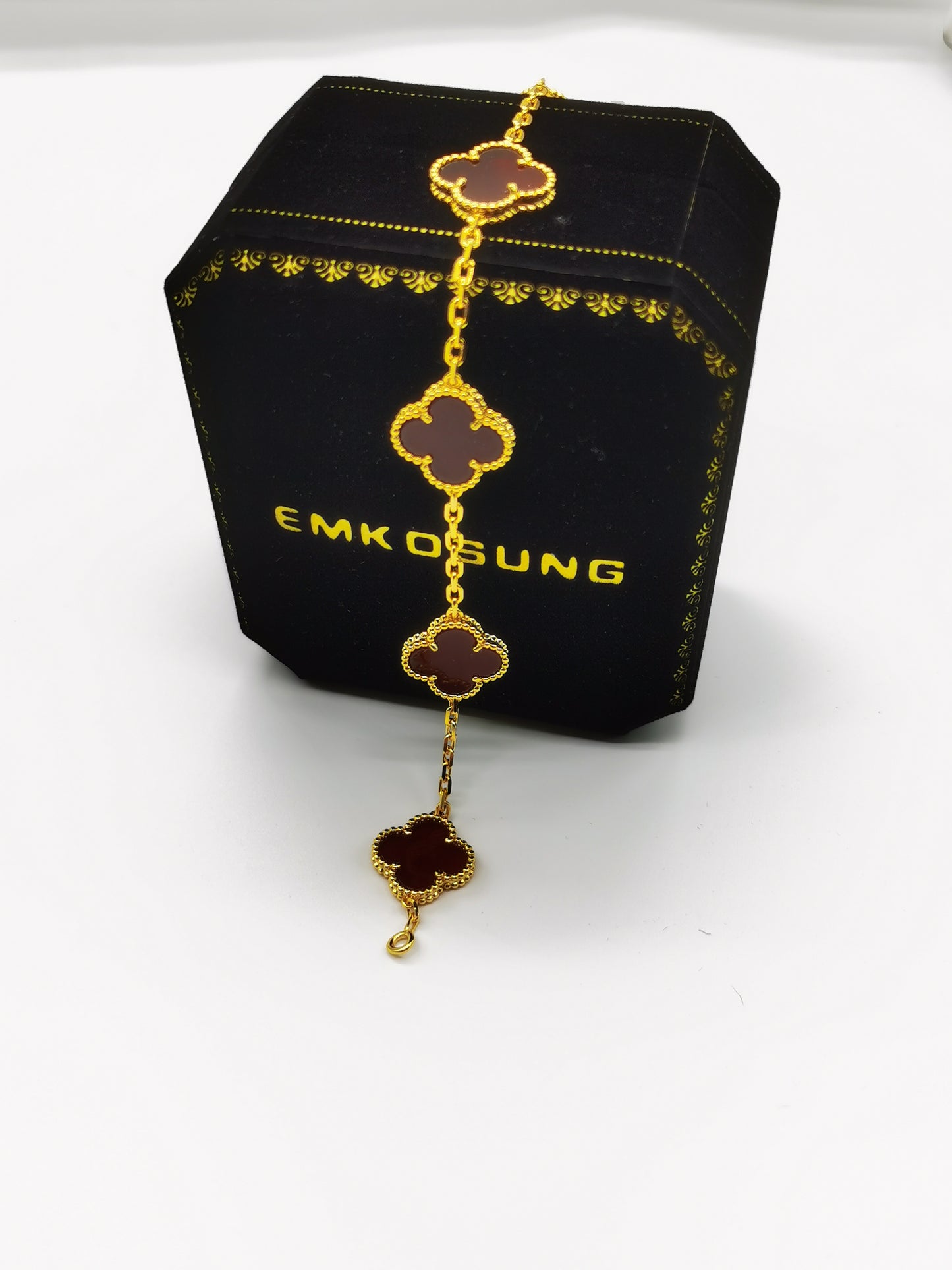 EMKOSUNG 18K Gold  Plated  Four Leaf Clover Bracelets for Women