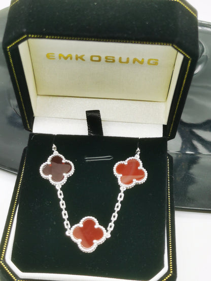 EMKOSUNG 18K Gold  Plated  Four Leaf Clover Bracelets for Women