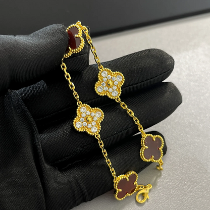 EMKOSUNG 18K Gold  Plated  Four Leaf Clover Bracelets for Women