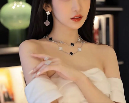 EMKOSUNG 18K Gold  Plated  20 Flowers Four Leaf Clover Necklaces for Women