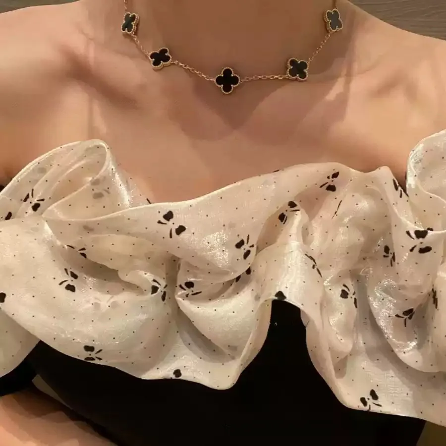 EMKOSUNG 18K Gold  Plated  10 Flowers Four Leaf Clover Necklaces for Women