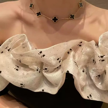 EMKOSUNG 18K Gold  Plated  10 Flowers Four Leaf Clover Necklaces for Women