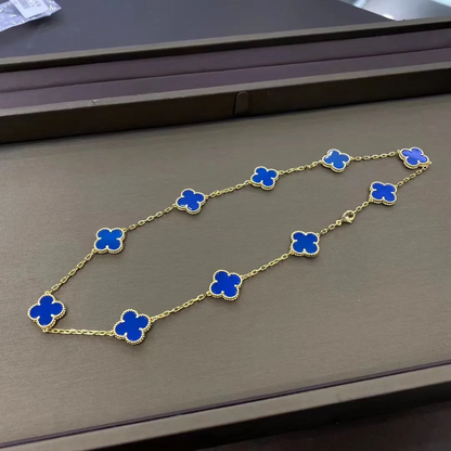 EMKOSUNG 18K Gold  Plated  10 Flowers Four Leaf Clover Necklaces for Women