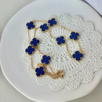 EMKOSUNG 18K Gold  Plated  10 Flowers Four Leaf Clover Necklaces for Women