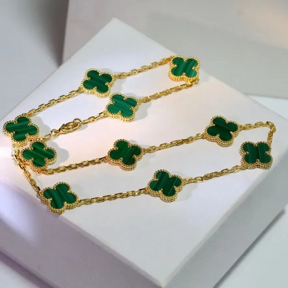 EMKOSUNG 18K Gold  Plated  10 Flowers Four Leaf Clover Necklaces for Women