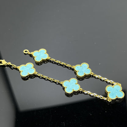 EMKOSUNG 18K Gold  Plated  Four Leaf Clover Bracelets for Women