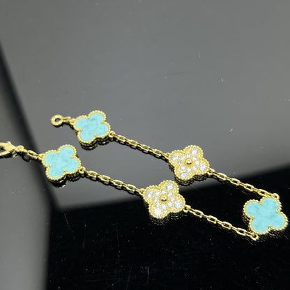 EMKOSUNG 18K Gold  Plated  Four Leaf Clover Bracelets for Women
