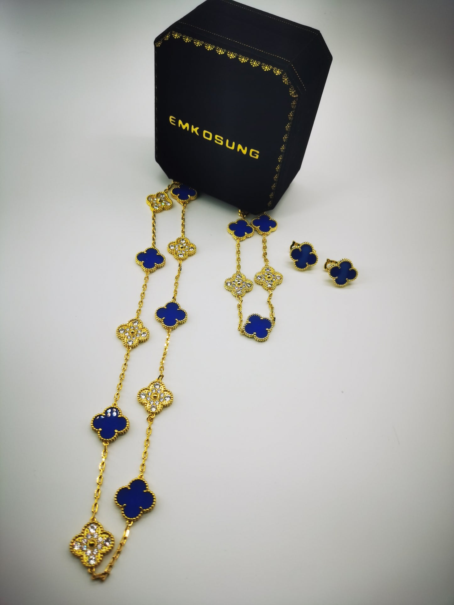 EMKOSUNG 18K Gold  Plated  10 Flowers Four Leaf Clover Necklaces for Women