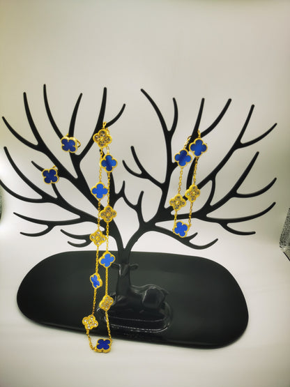 EMKOSUNG 18K Gold  Plated  10 Flowers Four Leaf Clover Necklaces for Women