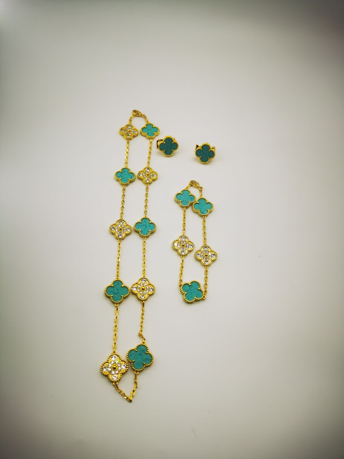 EMKOSUNG 18K Gold  Plated  10 Flowers Four Leaf Clover Necklaces for Women