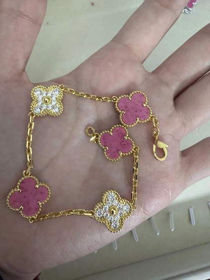 EMKOSUNG 18K Gold  Plated  Four Leaf Clover Bracelets for Women